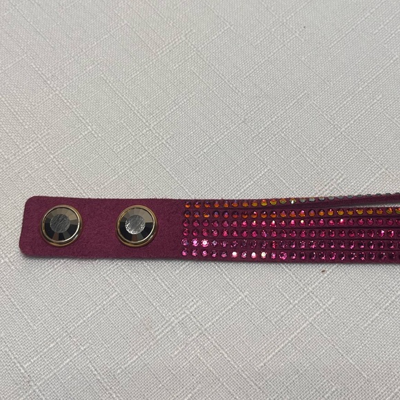 Swarovski Slake Fuchsia Bracelet Wrap Soft Adjustable AB Crystal - Picture 3 of 5